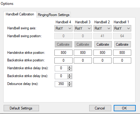 Handbell Manager Options dialog