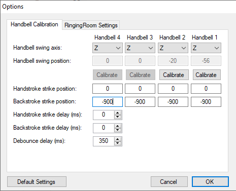 Handbell Manager Options dialog